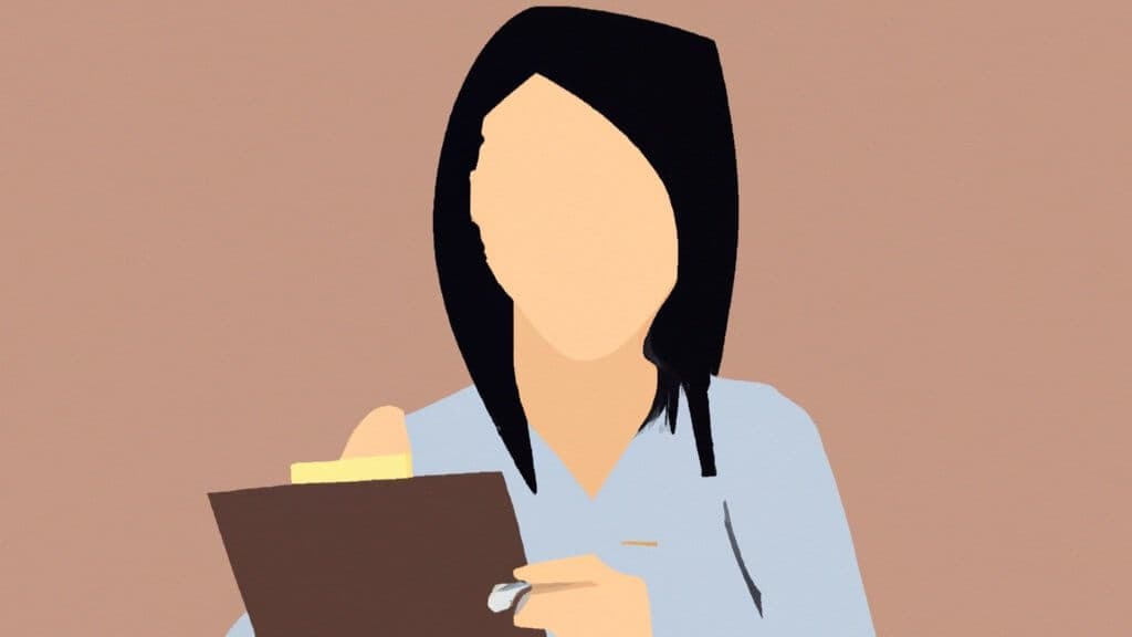 This image shows an abstract, Ai generated image of a Filipino Accountant holding a clipboard