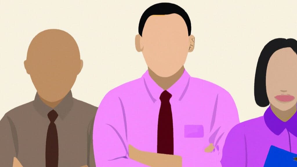 Male and female Filipino accountants, one is wearing a pink shirt